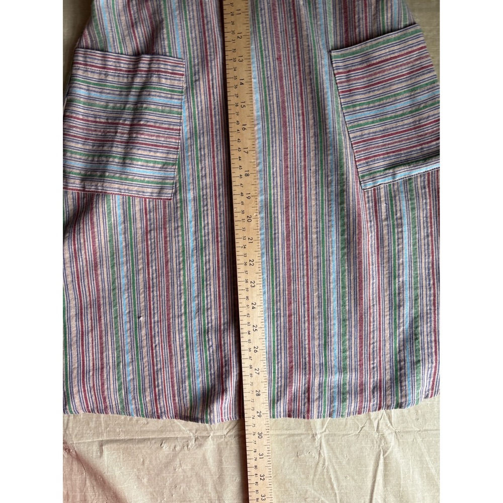 MONTEAU Multi Stripe Spaghetti Strap Mini Dress Pockets Elastic Waist Size M - Picture 6 of 8